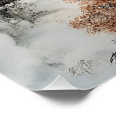 Foggy Mountain Zen Minimalist Wall Art Poster (Ecke)