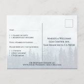 Foggy Mountains Blue Pine Forest Wedding RSVP Postkarte (Rückseite)