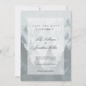 Foggy Mountains Sheer Overlay Ethereal Lux Hochzei Save The Date (Vorderseite)