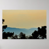Foggy Mountains Surreal Lemon Sunrise Poster (Vorne)