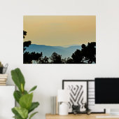 Foggy Mountains Surreal Lemon Sunrise Poster (Heimbüro)