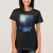 Foggy Nature Landschaft Vollmond und Fledermäuse T-Shirt (Vorderseite)