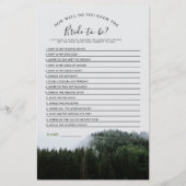 Foggy Pine Trees Rain Forest Brautparty Game (Vorderseite)