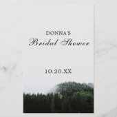 Foggy Pine Trees Rain Forest Brautparty Game (Rückseite)