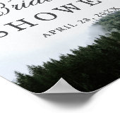 Foggy Pine Trees Rain Forest Brautparty Zeichen Poster (Ecke)