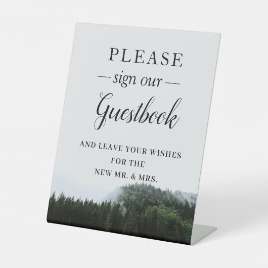 Foggy Pine Trees Rain Forest Wedbook  Sockelschild (Vorderseite)