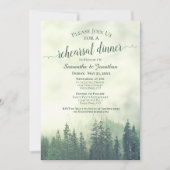 Foggy Pine Woods Green Wedding Probe & Dinner Einladung (Vorderseite)