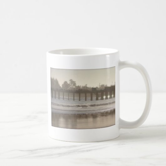 Foggy Santa Cruz Wharf Kaffeetasse (Rechts)