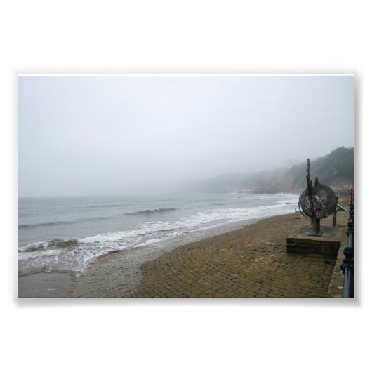 Foggy Scarborough Beach Fotodruck (Vorne)