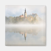 Foggy Sonnenaufgang am Bled-See Magnet (Vorne)