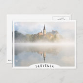 Foggy Sonnenaufgang am Bled-See Postkarte (Vorne/Hinten)