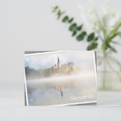 Foggy Sonnenaufgang am Bled-See Postkarte (Stehend Vorderseite)