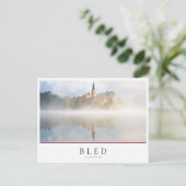 Foggy Sonnenaufgang am Bled-See Postkarte (Stehend Vorderseite)