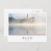 Foggy Sonnenaufgang am Bled-See Postkarte (Vorne/Hinten)