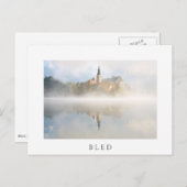 Foggy Sonnenaufgang am Bled-See Postkarte (Vorne/Hinten)