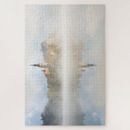 Foggy Sonnenaufgang am Bled-See Puzzle