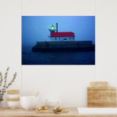 Foggy South Pier Lighthouse Poster (Küche)