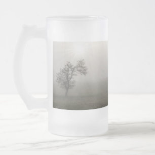 Foggy Sternexplosion Bäume Landschaft Mattiertes G Mattglas Bierglas