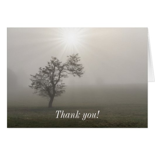 Foggy Sternexplosion Tree Landschaft Danke Karte (Vorderseite (Horizontal))
