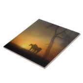 Foggy Sunrise Horses and Oaktree Fliese (Seite)