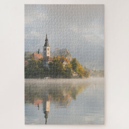 Foggy sunrise Lake Bled Puzzle