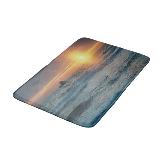 Foggy Sunset/Seascape....... Badematte (Schrägansicht)