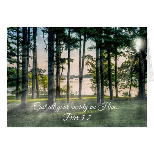 Foggy Trees an Table Rock Bible Verse Blank Card (Vorderseite (Horizontal))