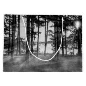 Foggy Trees an Table Rock Graustufen Große Geschenktüte (Rückseite)