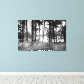 Foggy Trees an Table Rock Graustufen Leinwanddruck (Insitu (Holzboden))