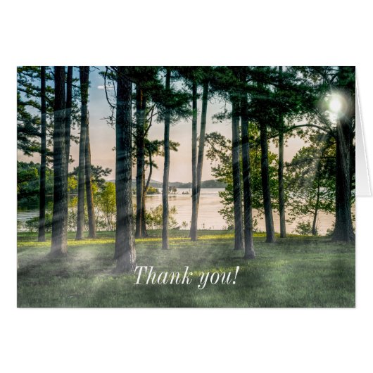 Foggy Trees at Table Rock Vielen Dank Notecard (Vorderseite (Horizontal))