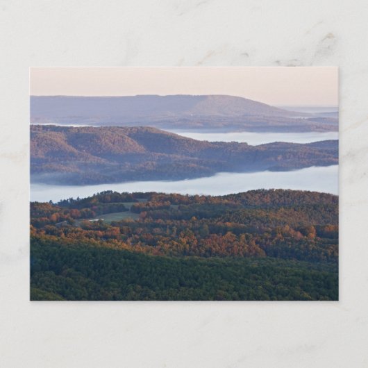 Foggy valleys and fall foliage in Ozark Postkarte (Vorderseite)