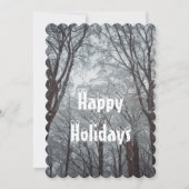 Foggy Winter Forest Feiertagskarte (Vorderseite)