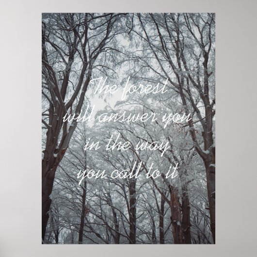 Foggy Winter Forest Poster (Vorne)