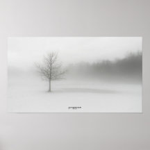 Foggy Winter Landschaftsposter Monochrome