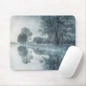 Foggy Winter Szene eines Sees, mit Bäumen, und Sky Mousepad (Mit Mouse)