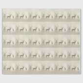 Foggy Woodland Szene mit Soft Deer Silhouetten Geschenkpapier (Flach)