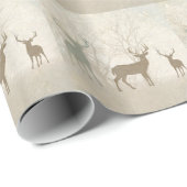 Foggy Woodland Szene mit Soft Deer Silhouetten Geschenkpapier (Rolleneckpunkt)