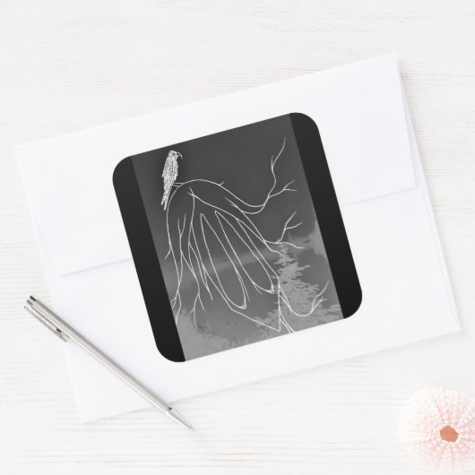 Foggy Woods Square Sticker (Umschlag)