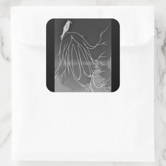 Foggy Woods Square Sticker (Tasche)