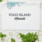 Fogo Insel Kanada Kartenposter Geschirrtuch (Gefaltet)