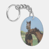 Fohlen, die 2 spielen schlüsselanhänger (Vorderseite links)