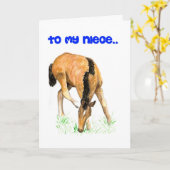 "Fohlen-" Geburtstags-Karte für Nichte Karte (Gelbe Blume)