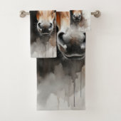 Fohlen mit seiner Mutter Badhandtuch Set (Insitu)