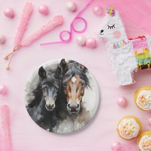 Fohlen mit seiner Mutter Pappteller (Party)