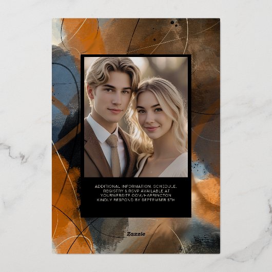 Fohlen Moderne Abstrakt bearbeitbare Vorlage Earth (Rückseite)