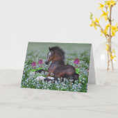 Fohlen und Blume Blankokarte Karte (Gelbe Blume)