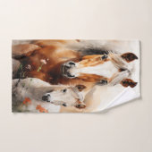 Fohlen und Pferd auf der Mohnwiese Badhandtuch Set (Handtuch)