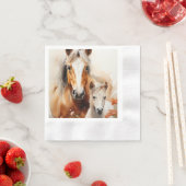 Fohlen und Pferd auf der Mohnwiese Serviette (Beispiel)