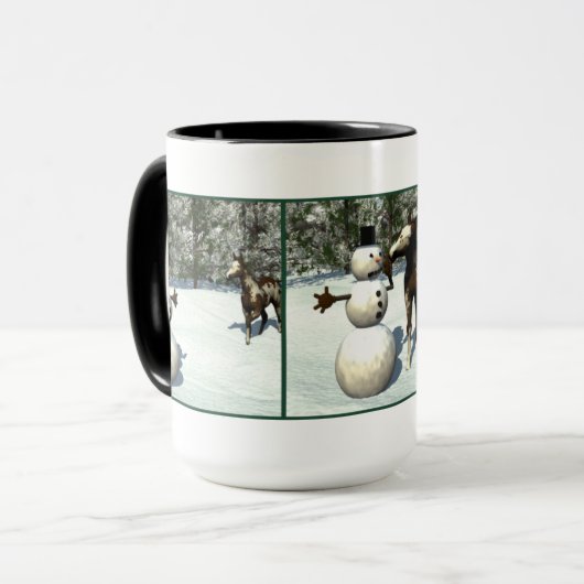 Fohlen-und Snowman-Tasse Tasse (Vorderseite Links)