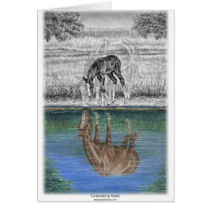 Fohlen-Wasser-Reflexion des Pferds